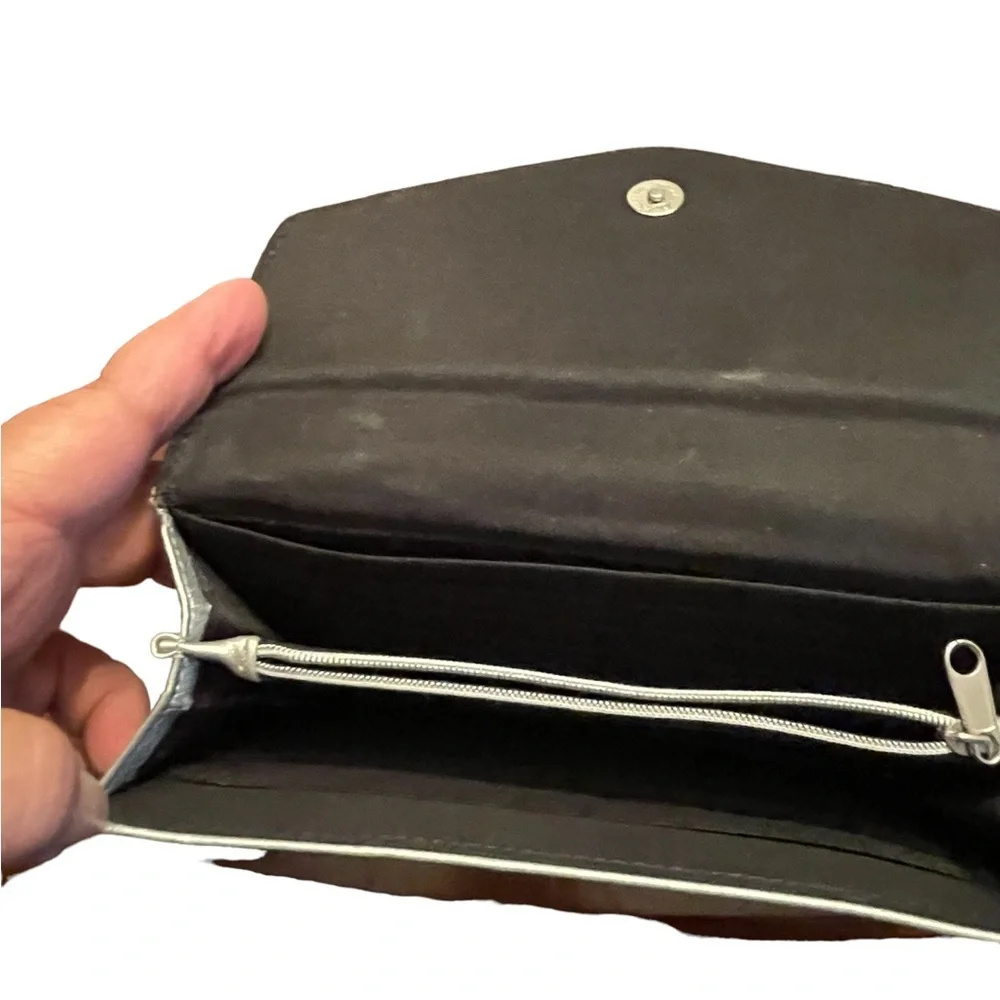 Kenneth‎ Cole Reaction Silver Envelope Flap Clutch